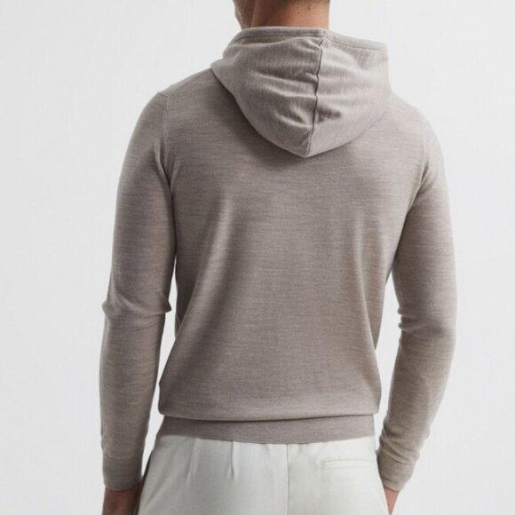 Reiss Holland Merino Wool Drawstring Hoodie - Picture 2 of 11